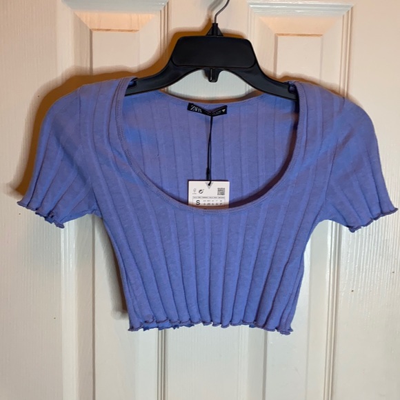 Zara Knot Blue Crop Top - Picture 1 of 3
